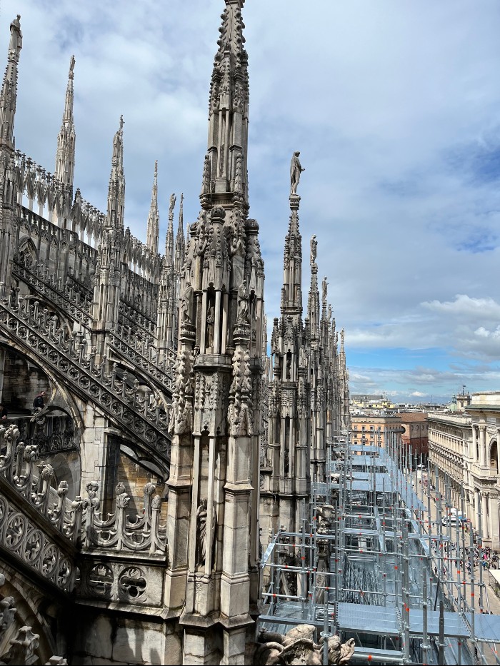 The spires reach the heavens amid the restoration of parts of the exterior