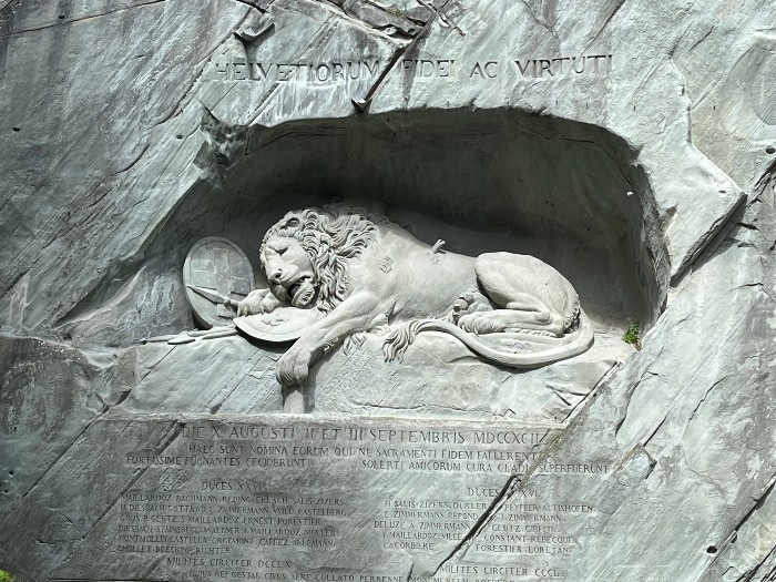 The Lion Monument dedicated to the Swiss Guard
