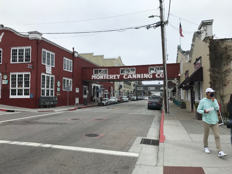 Downtown Monterey with the Cannery in the distance.