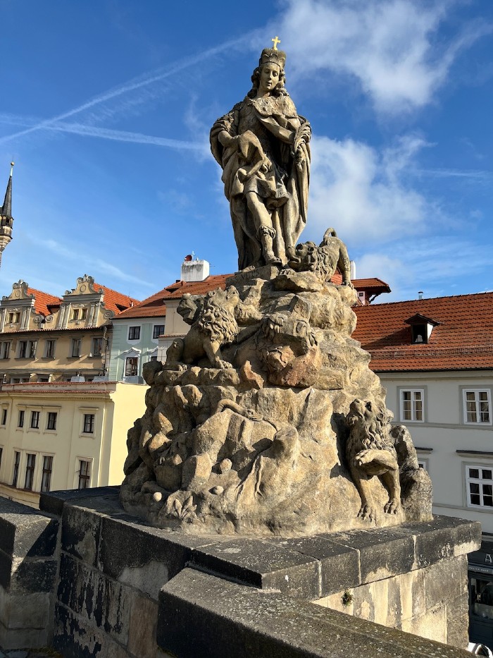 One of the many statues on Charles Bridge