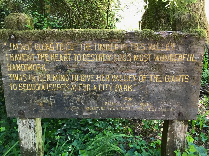 The famous quote from the novel Valley of the Giants.