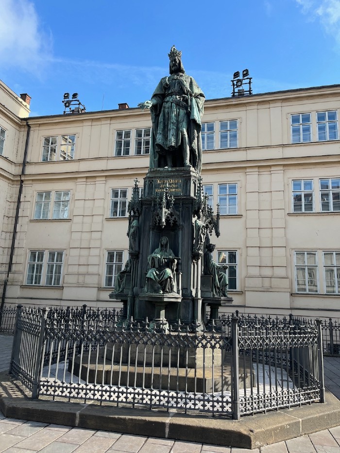 Charles IV Staute at the end of the bridge